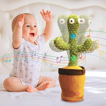 eSarav Rechargeable Toys Talking Cactus Baby Toys for Kids Dancing Cactus Toys Can Sing Wriggle & Singing Recording Repeat What You Say Funny Education Toys for Children Playing Home Decor for Kids
