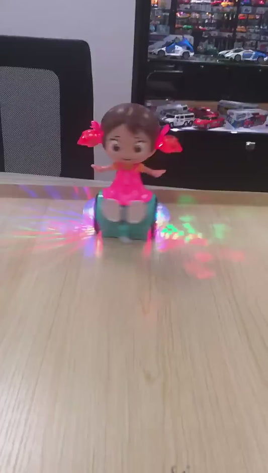 360 Degree Rotating Musical Dancing Girl with 5D Light & Musical Sound Multicolor