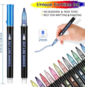 Metallic Glitter Pen Set (12 Pc Colorful )127